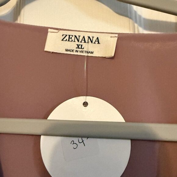 NWT Zenana Mauve Tie Shirt Size XL - Picture 4 of 5